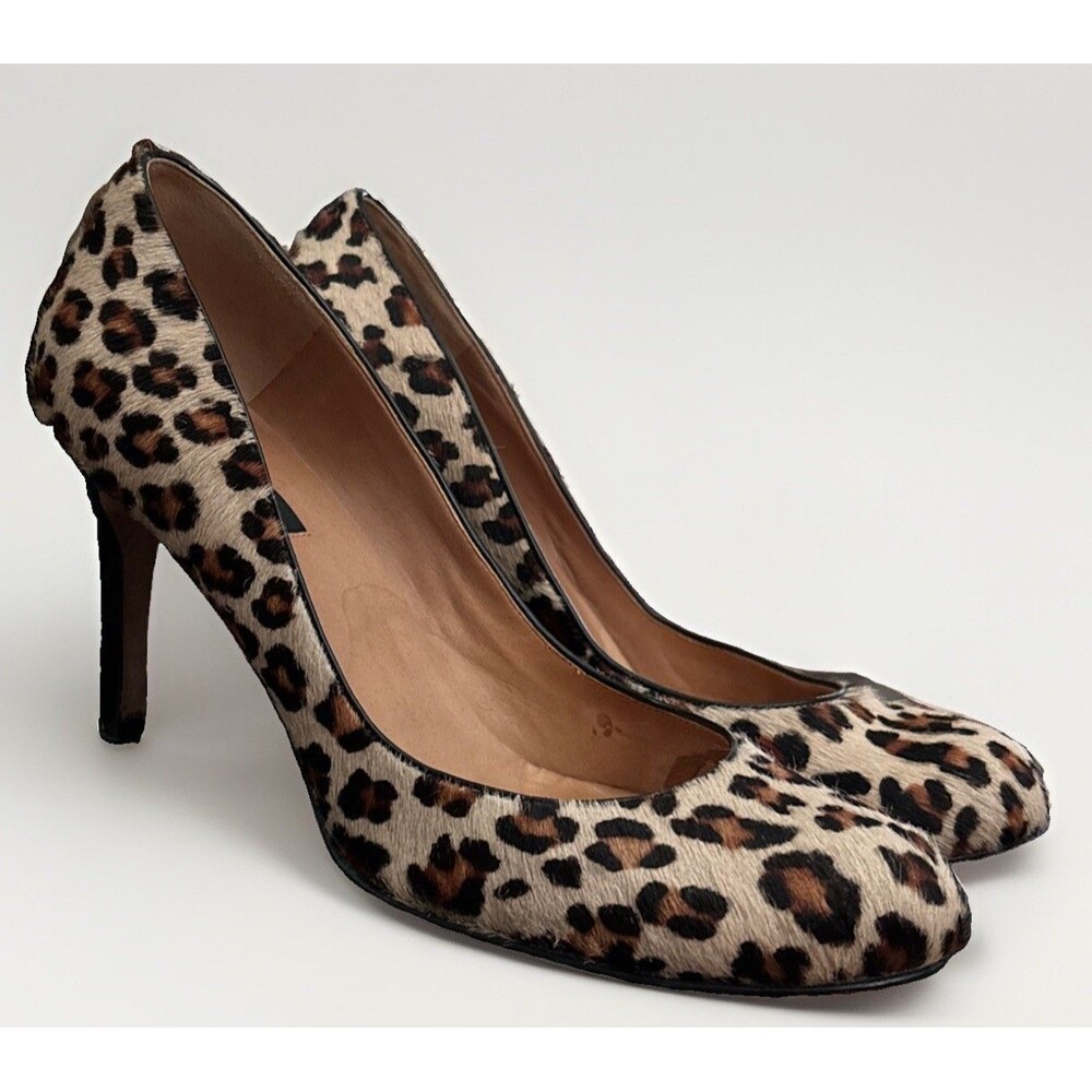 Ann Taylor Leopard-Print Round Toe Pumps Stiletto Brown and Black Sz 8.5 M